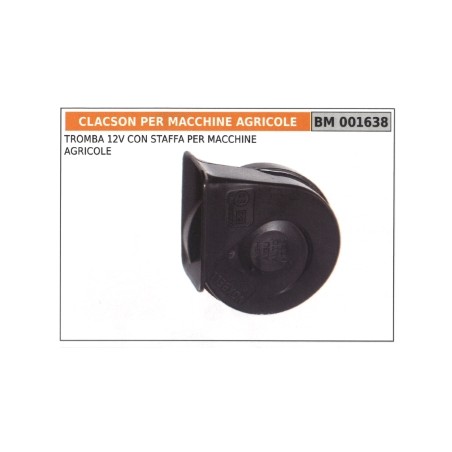 12V horn with bracket for agricultural machinery code 001638 | NewgardenAgri.com