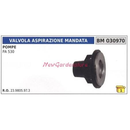 Valvola aspirazione mandata UNIVERSALE pompa Bertolini PA 530 030970 | NewgardenAgri.com