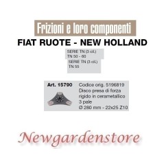 Clutch disk PTO tractor series TN 50 60 FIAT NEW HOLLAND 15790 280mm | NewgardenAgri.com