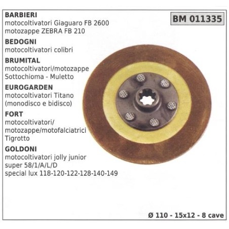 Clutch disc for BARBIERI BEDOGNI BRUMITAL EUROGARDEN 011335 | NewgardenAgri.com