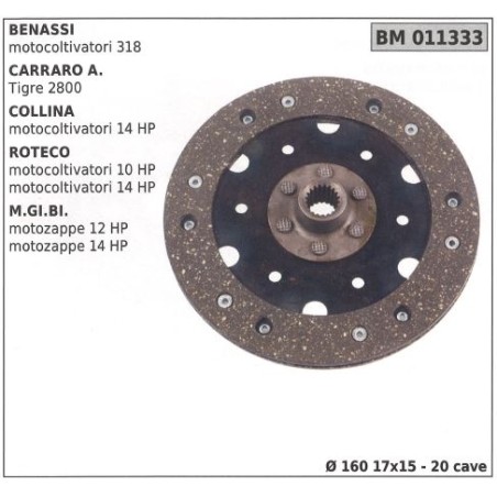 Clutch disc for BENASSI CARRARO A. HILL ROTECO M.GI.BI 011333 | NewgardenAgri.com