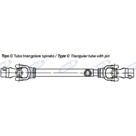 Gelenkwelle AMA Kat. 2 CE-geprüft 2x1000mm - 00958