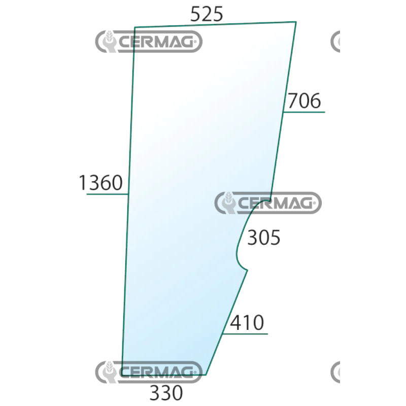 COMPATIBLE right door glass - 092342120/20C