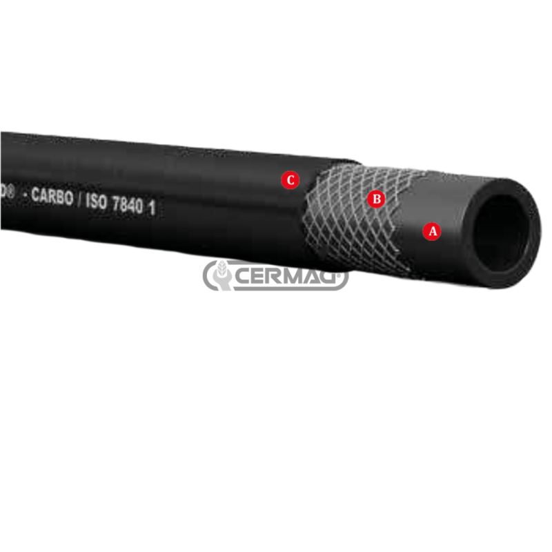 Fuel hose approved ISO 7840A1 - SAE J 1527 Diameter 13x20 mm Roll 10 m COMPATIBLE - 13470