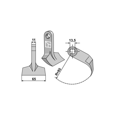 Mazzetta con foro trinciaerba frontale PERUZZO TEG SPECIAL 1 pezzo