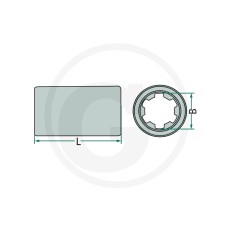 Cubo de perfil tractor agrícola 1 3/8'' 6 dientes longitud 100 mm 6147560138100 | NewgardenAgri.com