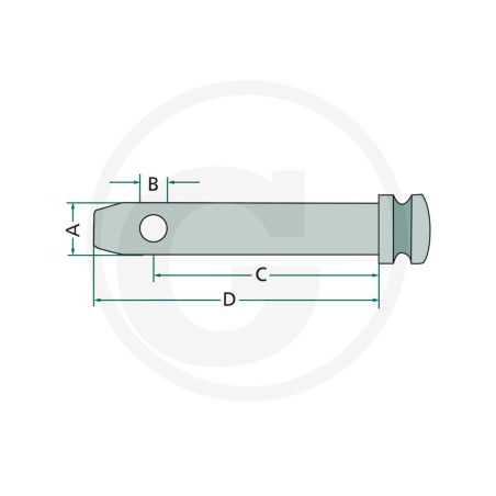 Axe de pivot pour bras de levage inférieur pour tracteurs UNIVERSAL 20012790