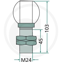 Pillar with rubber cap to screw in for agricultural machine led spotlight | NewgardenAgri.com