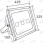 Civil Led floodlight 425x325x240 mm 100-277V 150W 13500LM agricultural machine