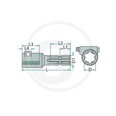 Alargador con pulsador para tractor agrícola 1 38/'' 21 dientes 6147500138121175 | NewgardenAgri.com