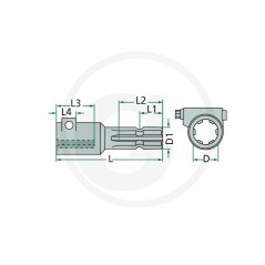 Alargador con pulsador para tractor agrícola 1 38/'' 6 dientes 6147500121138165 | NewgardenAgri.com