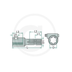 Verlängerung mit Klemmschraube Ackerschlepper 1 3/8'' 6 Zähne 61475001214138165 | NewgardenAgri.com