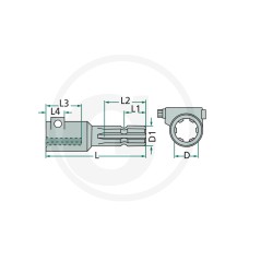 Alargadera con tornillo de apriete tractor agrícola 1 3/8'' 6 dientes 61475001384138175 | NewgardenAgri.com