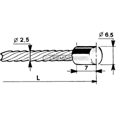 Cavo con testa cilindrica Ø 6,5x7 Diametro cavo 2,5 mm Lunghezza 3000 mm 60017 | NewgardenAgri.com