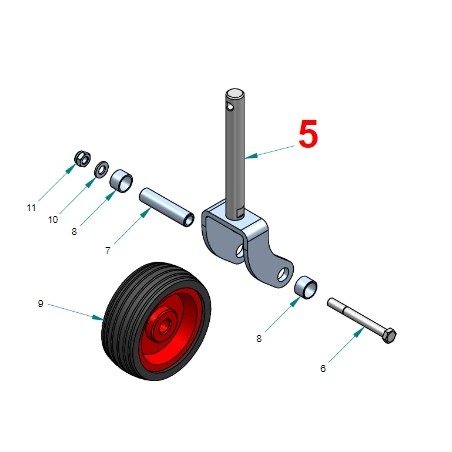 Roue de 160 mm de diamètre avec fourche faucheuse arrière PERUZZO FOX | NewgardenAgri.com