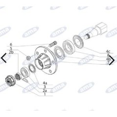 Achswelle ungebremst Typ 5-Loch für AMA-Anhänger und -Tank | NewgardenAgri.com