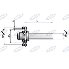 Brakeless axle shaft type 5-hole for AMA trailer and tank