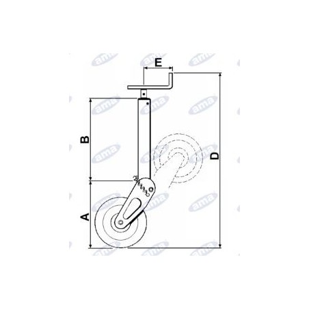 Crank arm with semi-automatic tilting and locking for AMA trailer