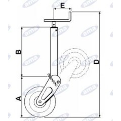 Demi-arbre avec basculement et verrouillage semi-automatique pour remorque AMA