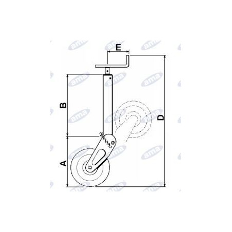 Demi-arbre avec basculement et verrouillage semi-automatique pour remorque AMA