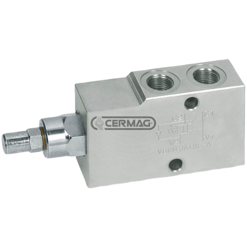 Verrouillage en ligne et vanne de contrôle de descente simple effet Raccords 1/2" COMPATIBLES GAZ - 82224