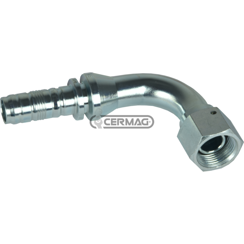 90° weiblicher O-Ring-Anschluss mit Widerhakenmutter. Rohr 1"1/2 Zoll Gewinde – T 1"1/2 Gas KOMPATIBEL – 81885