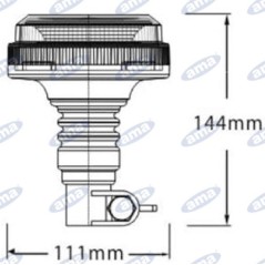 Balise Led base flexible h 144mm L 111mm machine agricole automotrice 12-30V | NewgardenAgri.com