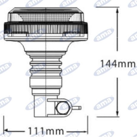 Balise Led base flexible h 144mm L 111mm machine agricole automotrice 12-30V