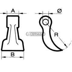 MURATORI shredder mallet hole diameter 14.5mm cutting width 85mm 12019400 | NewgardenAgri.com