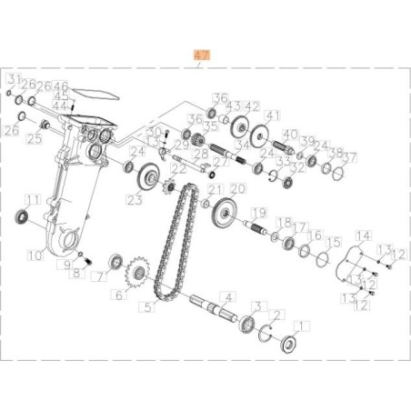 KIT TRASMISSIONE PER MOTOZAPPA ORIGINALE EMAK L66151265 | NewgardenAgri.com