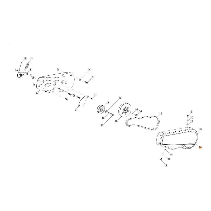 PLAQUE DE PROTECTION DE COURROIE OM RC 350 ORIGINAL EMAK L66152856