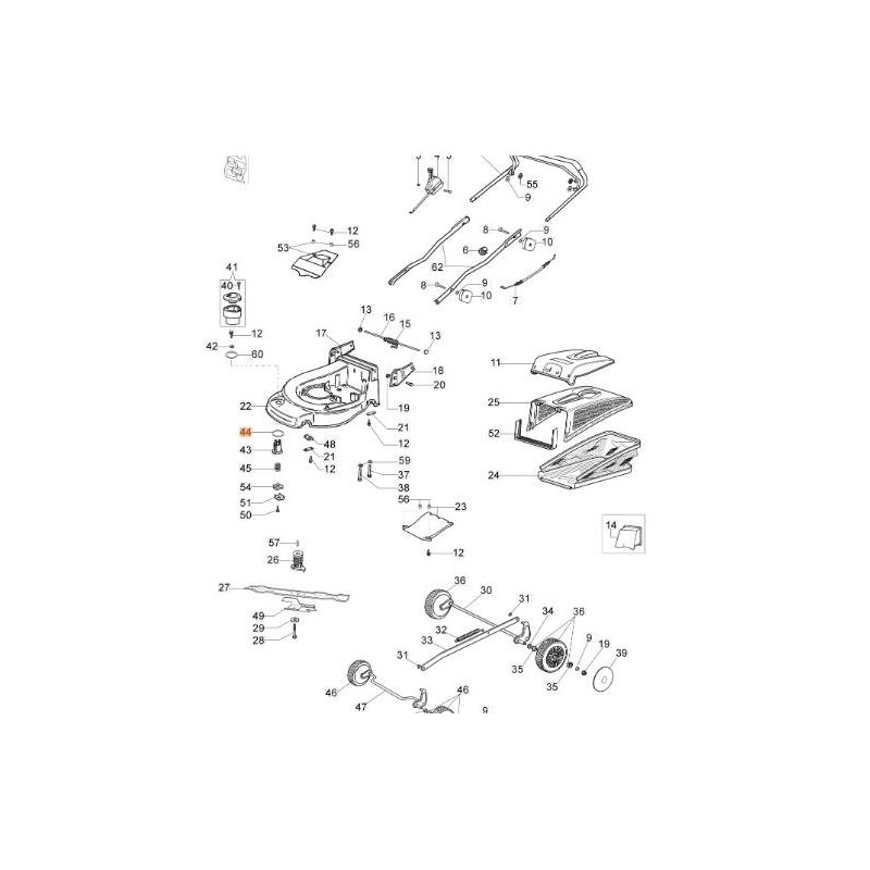 Lave-tondeuse à gazon OLEOMAC MAX48TBS MAX48PK ORIGINAL 66060038R