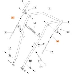 TIGE DE CONNEXION DE LEVIER EMAK ORIGINALE ZM000004 | NewgardenAgri.com