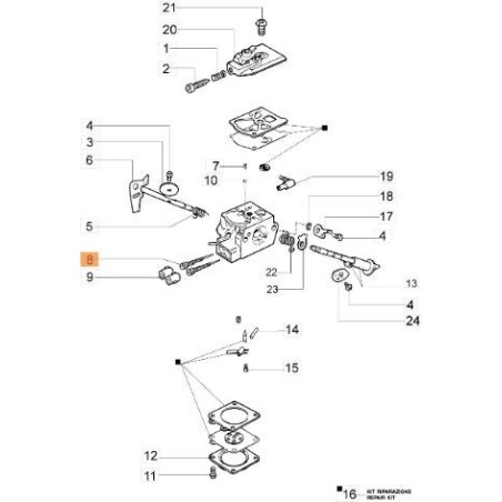 VIS DE REGISTRE 102-3345 CARBURATEUR ORIGINAL EMAK 2318893 | NewgardenAgri.com
