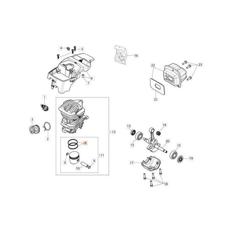 SEGMENT D'ORIGINE EMAK 50230107R