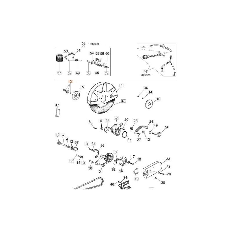 KIT DE ARANDELAS DE FIJACIÓN DE DISCO EMAK ORIGINAL CON TORNILLO + TOPE (TORNILLO M8X25) 52010177