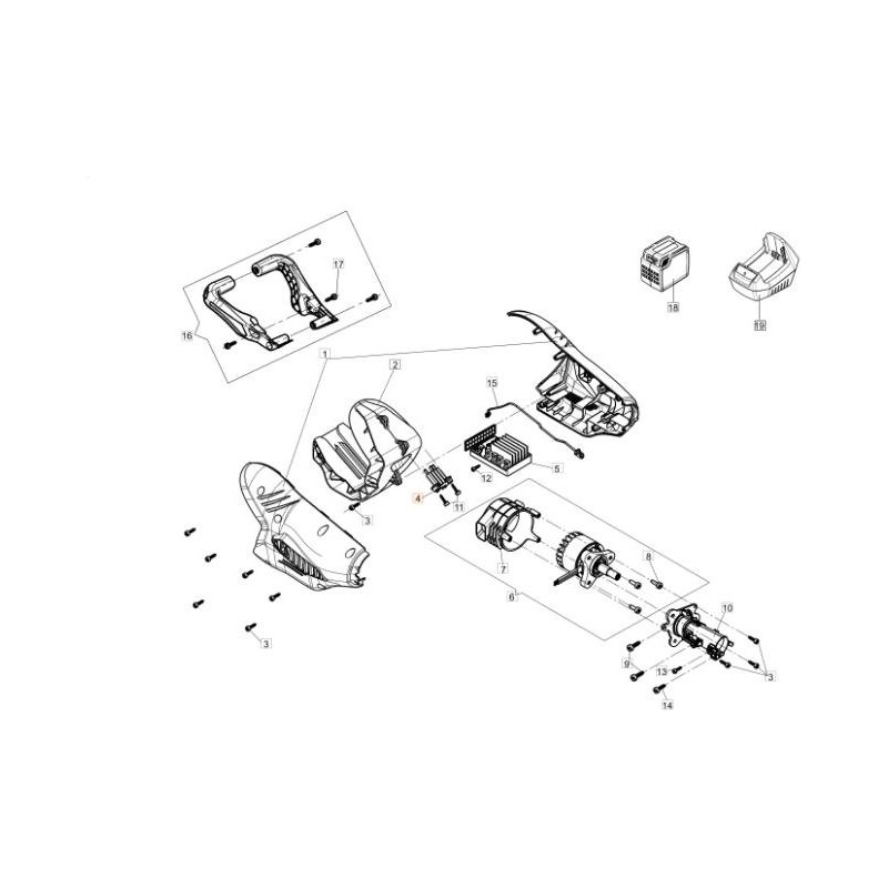 ORIGINAL EMAK 54120022R 40V MULTITOOL BATTERIE VERKABELUNG
