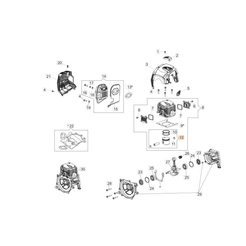 KOMPLETTER KOLBENSATZ ORIGINAL EMAK 61530179