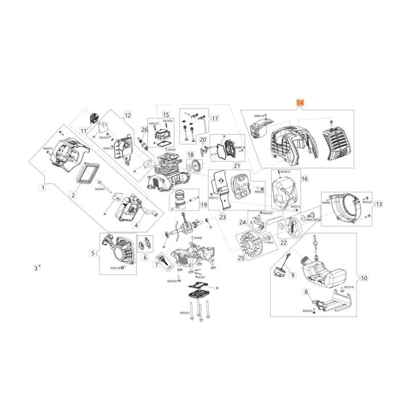 ORIGINAL EMAK ORANGE ZYLINDERABDECKUNGSSATZ GZ000187