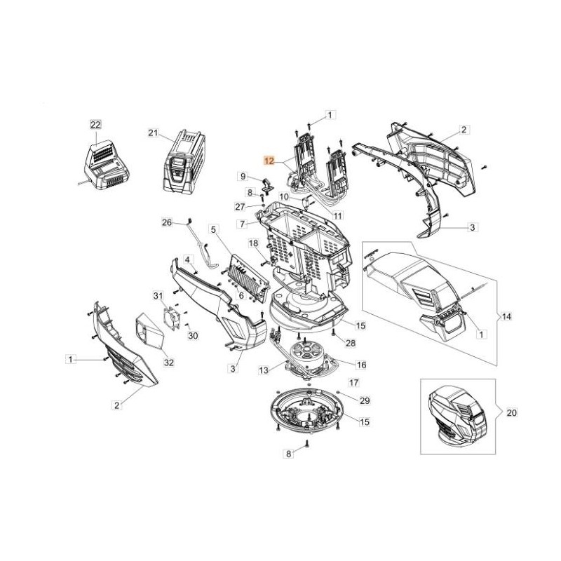 BATTERIESTECKER MIT VERKABELUNG UND FEDER 56V ORIGINAL EMAK 54350171R