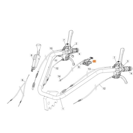 EIN-AUS-SCHALTERKABEL L.1730 MIT BESCHLEUNIGUNG KOHLER ORIGINAL EMAK 3044030R | NewgardenAgri.com