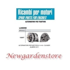 Alternatore 12207 LANDINI trattore motore 3 4 6 cilindri 14 volt 70 ampere | NewgardenAgri.com