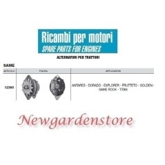 Alternador 12360 MISMO motor de tractor DORADO EXPLORER GOLDEN 14volt 65 amperios | NewgardenAgri.com