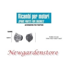 Alternador 12819 MISMO motor del tractor RUBIN TITAN 145 DT 14 voltios 85 amperios | NewgardenAgri.com