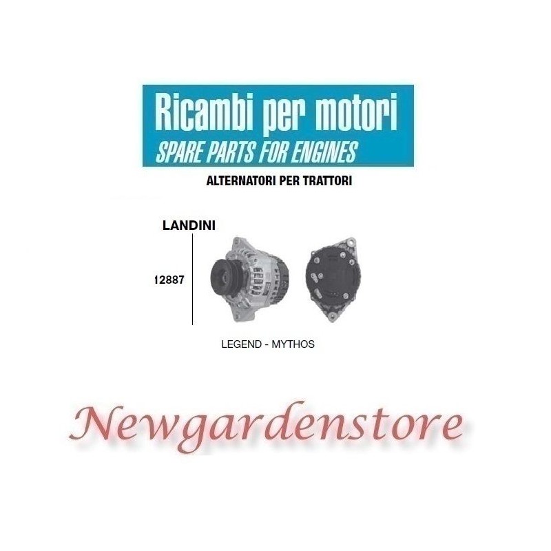 Alternador 12887 LANDINI motor de tractor LEGEND MYTHOS 14 voltios 85 amperios