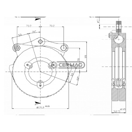 Brake actuator 6.5 15778 dry running LANDINI MF 1622606M92