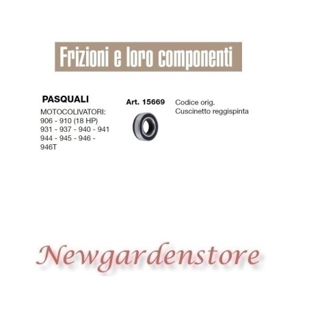 Thrust bearing 15669 motor cultivator PASQUALI 906 910 931 937 940 941 | NewgardenAgri.com