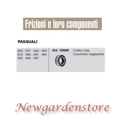 Cuscinetto reggispinta 15669 motocoltivatore PASQUALI 956 957 958 959 970 990 | NewgardenAgri.com