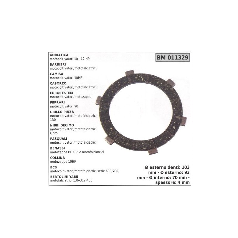 Clutch disc for ADRIATICA BARBIERI CAMISA CASORZO 011329