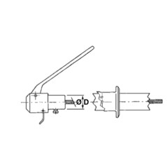 Dispositif de sécurité en aluminium avec levier rouge court Ø  18 mm moteur à essence